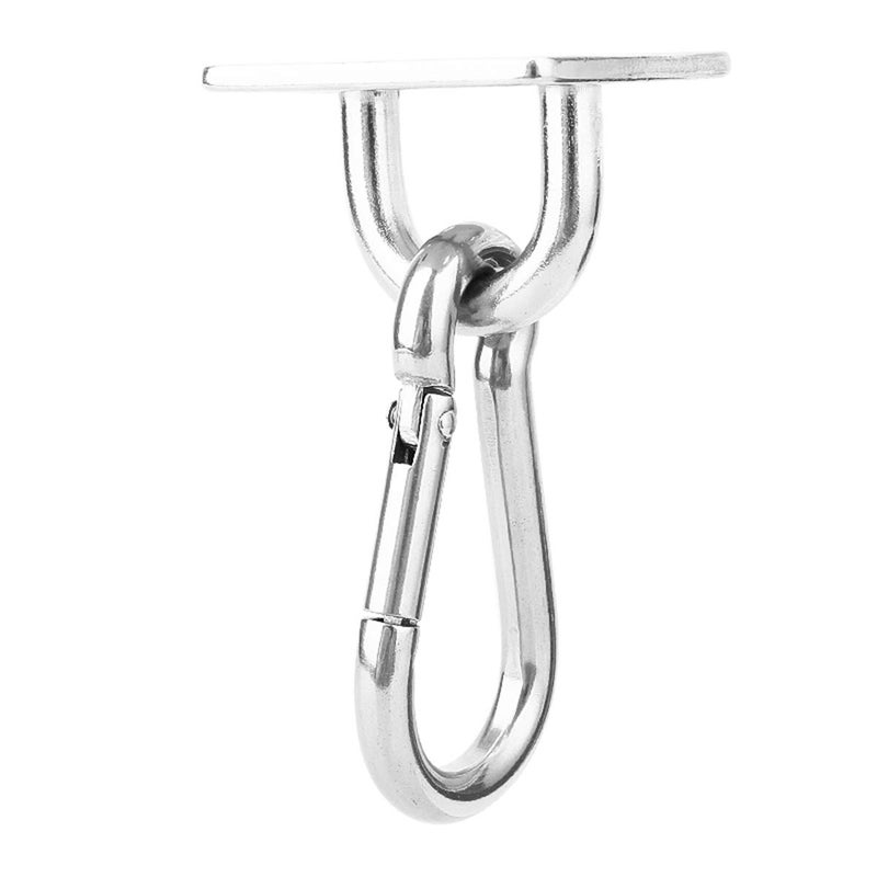 Lind Kitchen 2-Pack M5 Ceiling & Wall Mount Hanging Hardware Fitting Set 304 Stainless Steel Heavy Duty Diamond Pad Eye Hook Plate + Snap Hook for Yoga Hammock Swing Marine Boat Application - Image 3